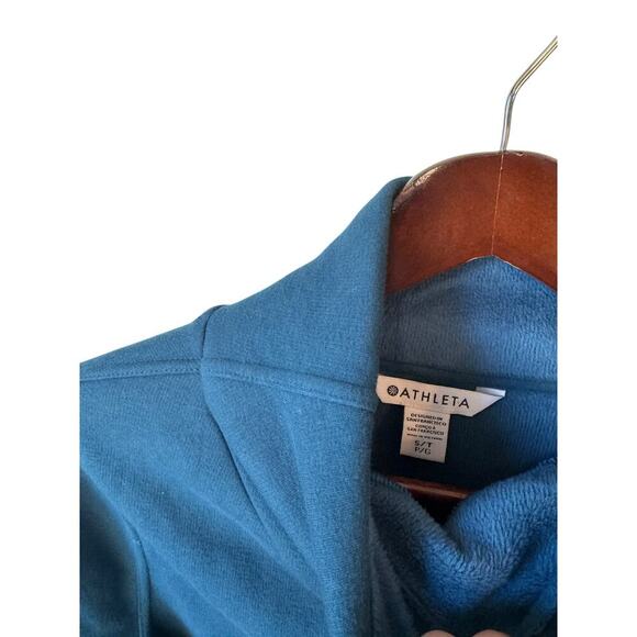 ATHLETA Cozy Karma Mock Neck Dress EUC Size Small Tall $129 MSRP Dark Teal - Picture 3 of 8